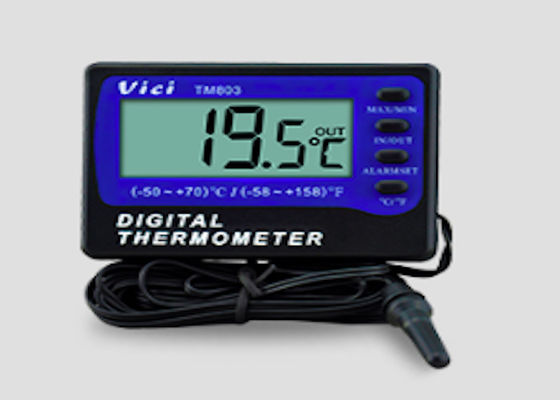Termômetro preto do alarme de 1.8F 1.5V AAA Digital, termômetro do congelador com alarme